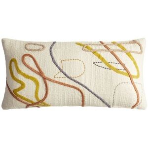 COST PLUS WORLD MARKET Abstract Contoured Line Lumbar Pillow Cover 12” X 24”